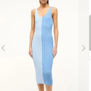 Staud Dana Rib- Knit Midi Dress Periwinkle  sz Small